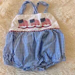USA Flag Embroidered Sunsuit/Bubble